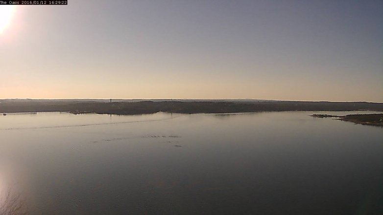 Lake Travis webcam, January 12, 2016 3:35 PM CT