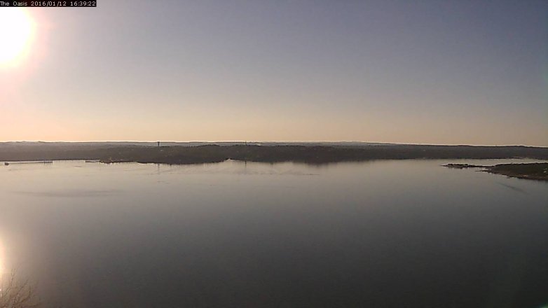 Lake Travis webcam, January 12, 2016 3:45 PM CT