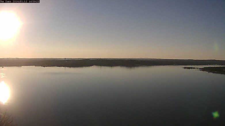 Lake Travis webcam, January 12, 2016 4:05 PM CT
