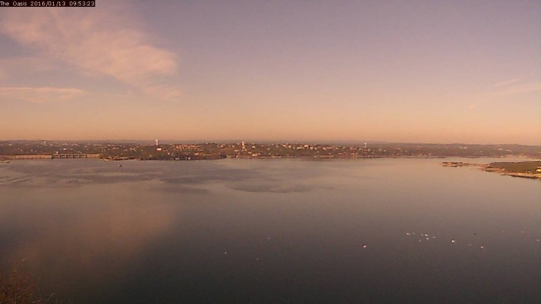 Lake Travis webcam, January 13, 2016 9:00 AM CT