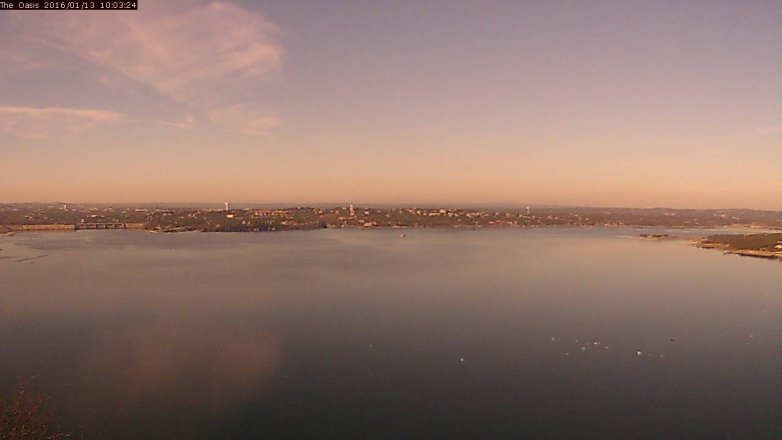 Lake Travis webcam, January 13, 2016 9:10 AM CT
