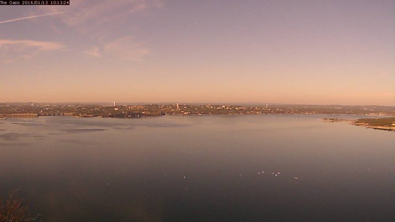 Lake Travis webcam, January 13, 2016 9:20 AM CT