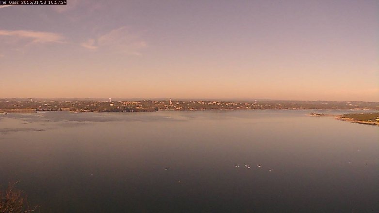 Lake Travis webcam, January 13, 2016 9:25 AM CT