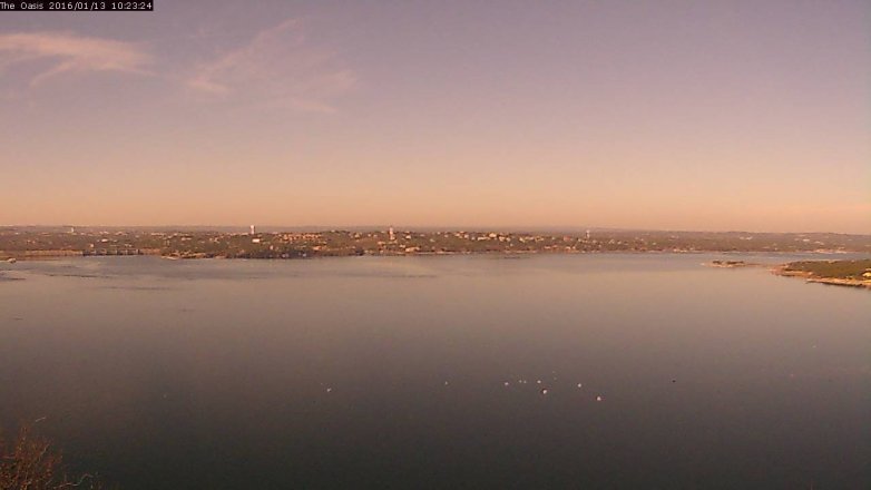 Lake Travis webcam, January 13, 2016 9:30 AM CT