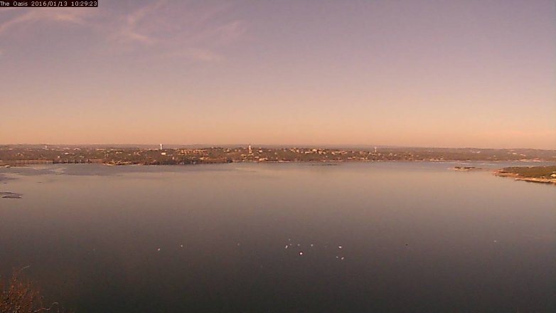 Lake Travis webcam, January 13, 2016 9:35 AM CT