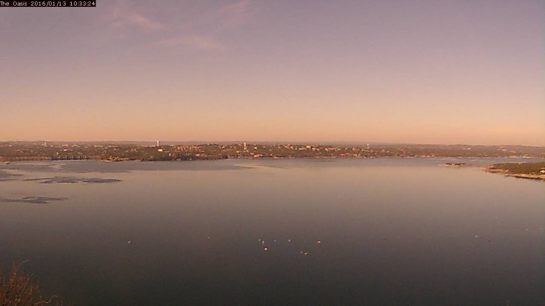 Lake Travis webcam, January 13, 2016 9:40 AM CT