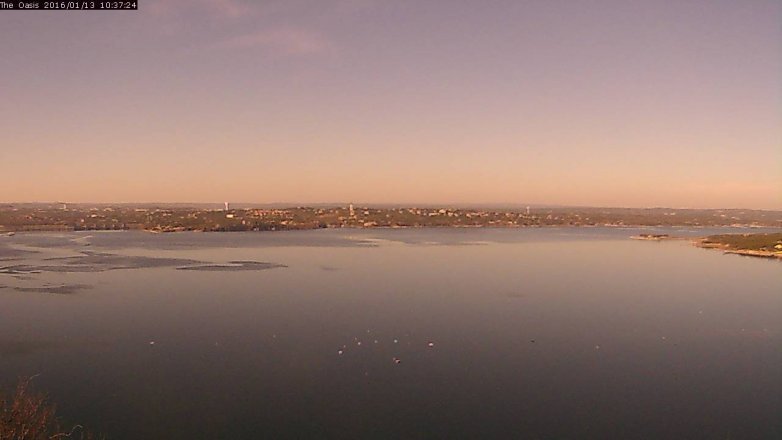 Lake Travis webcam, January 13, 2016 9:45 AM CT