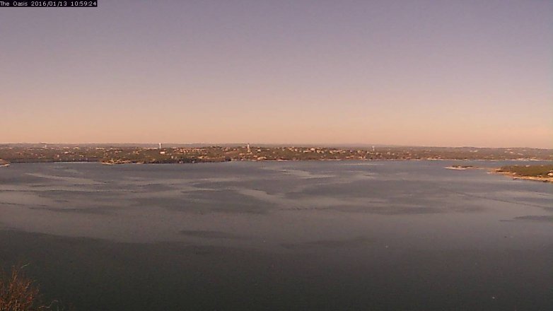 Lake Travis webcam, January 13, 2016 10:05 AM CT