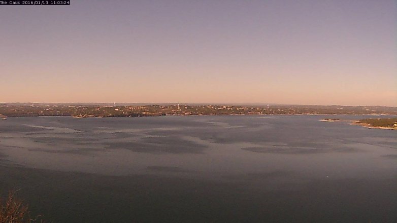 Lake Travis webcam, January 13, 2016 10:10 AM CT