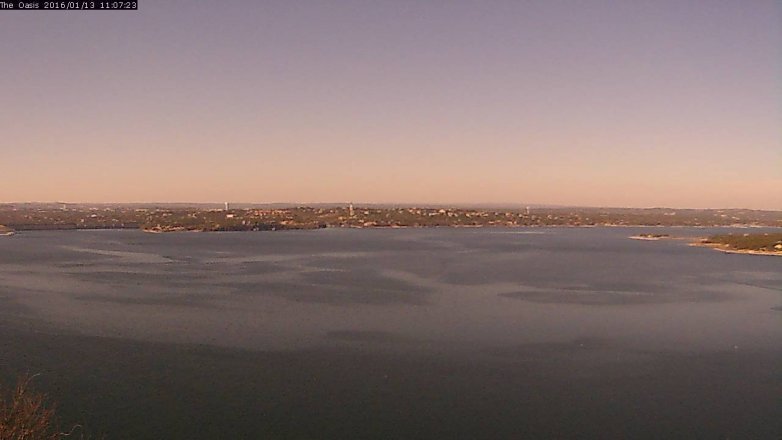 Lake Travis webcam, January 13, 2016 10:15 AM CT