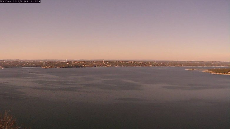 Lake Travis webcam, January 13, 2016 10:20 AM CT