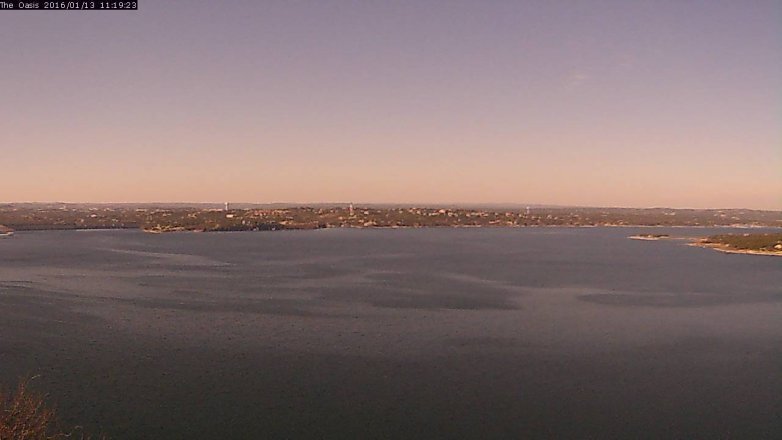 Lake Travis webcam, January 13, 2016 10:25 AM CT