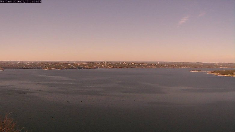 Lake Travis webcam, January 13, 2016 10:30 AM CT