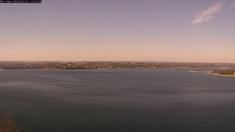 Lake Travis webcam, January 13, 2016 10:35 AM CT