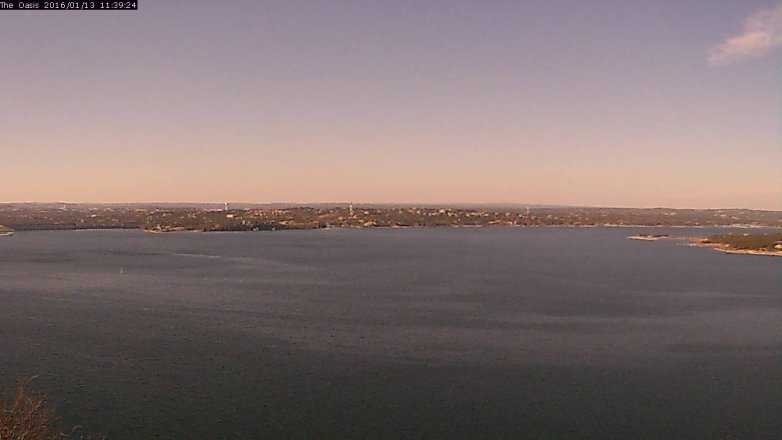 Lake Travis webcam, January 13, 2016 10:45 AM CT