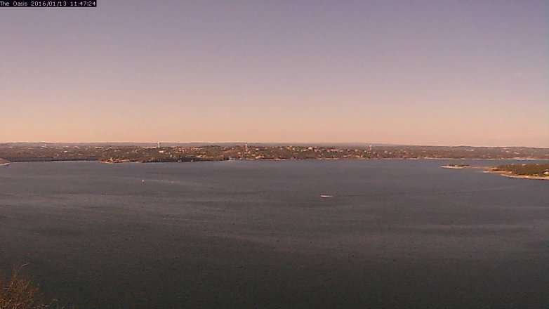 Lake Travis webcam, January 13, 2016 10:55 AM CT