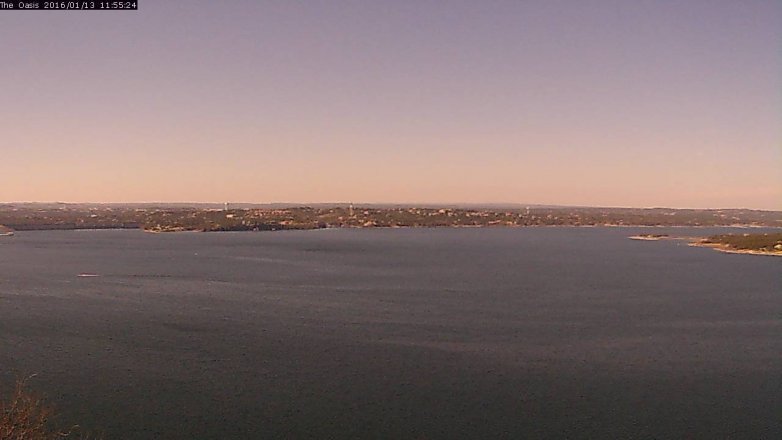 Lake Travis webcam, January 13, 2016 11:00 AM CT