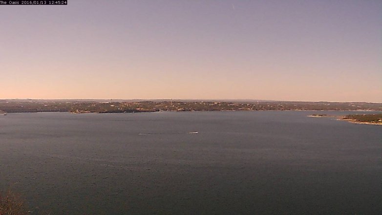 Lake Travis webcam, January 13, 2016 11:50 AM CT
