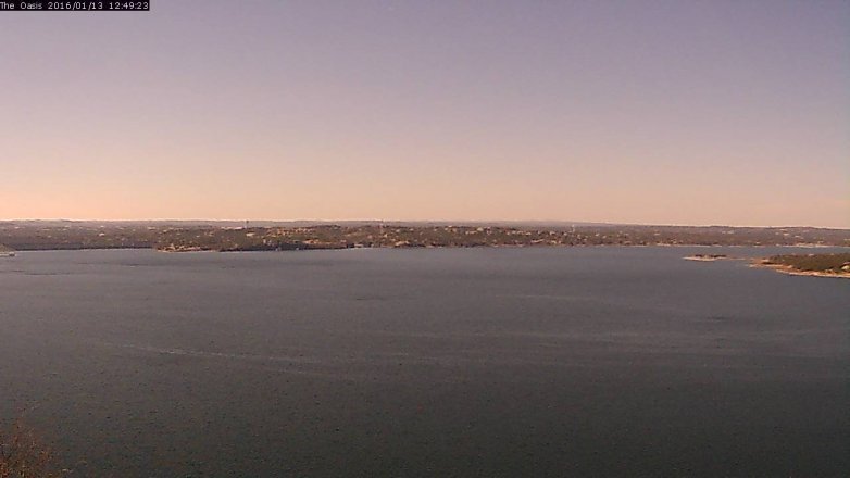 Lake Travis webcam, January 13, 2016 11:55 AM CT