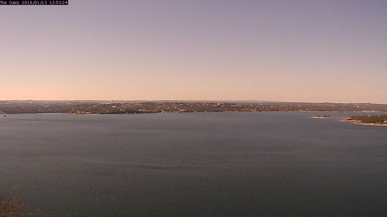 Lake Travis webcam, January 13, 2016 12:00 PM CT