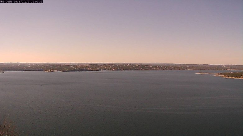 Lake Travis webcam, January 13, 2016 12:15 PM CT