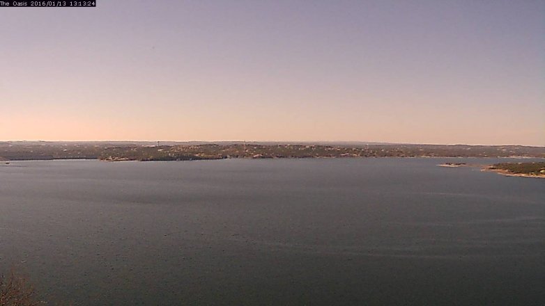 Lake Travis webcam, January 13, 2016 12:20 PM CT