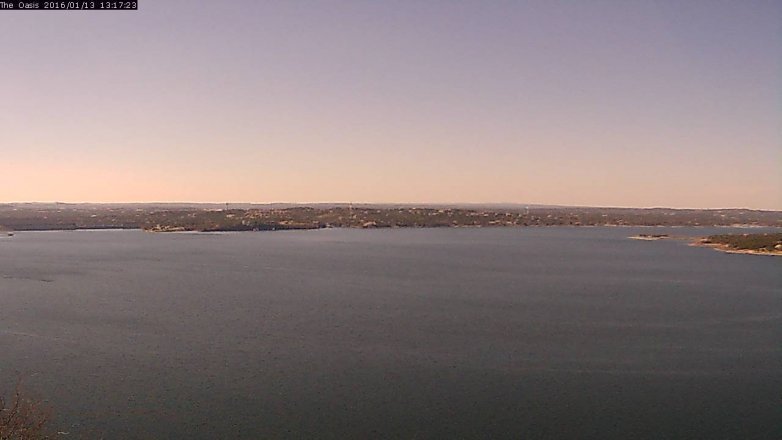 Lake Travis webcam, January 13, 2016 12:25 PM CT