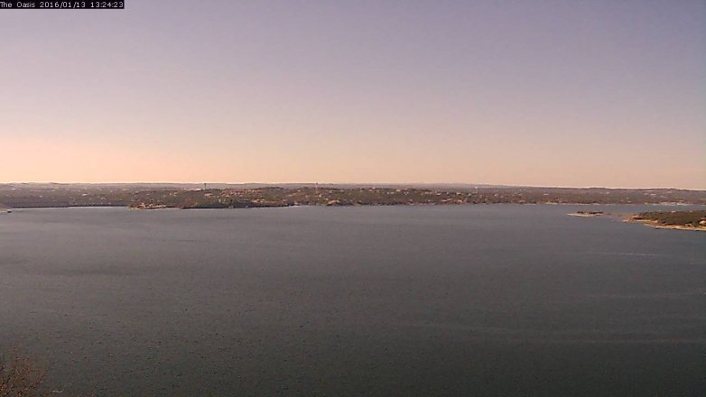 Lake Travis webcam, January 13, 2016 12:30 PM CT