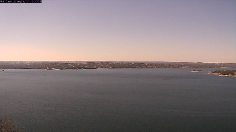 Lake Travis webcam, January 13, 2016 12:35 PM CT