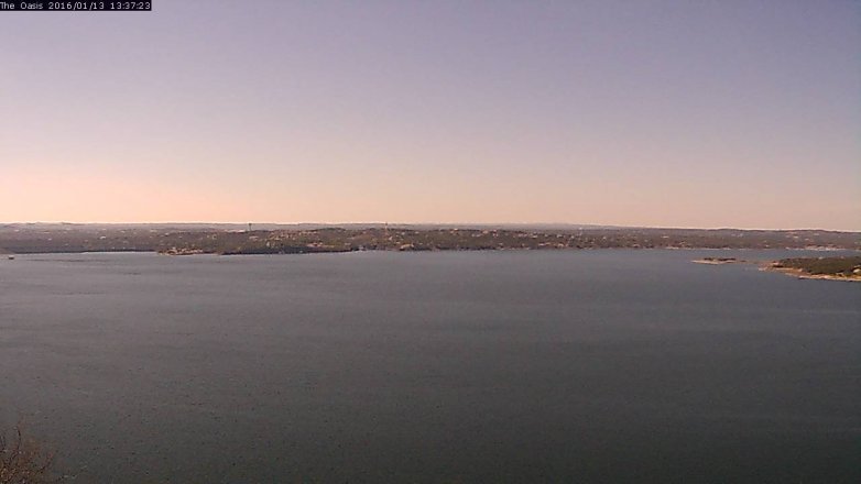 Lake Travis webcam, January 13, 2016 12:45 PM CT