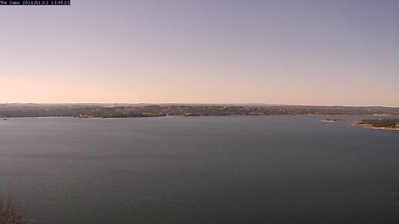 Lake Travis webcam, January 13, 2016 12:50 PM CT