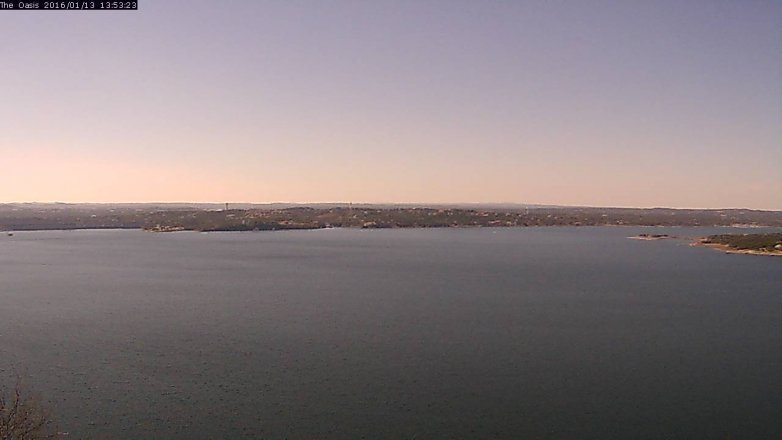 Lake Travis webcam, January 13, 2016 1:00 PM CT