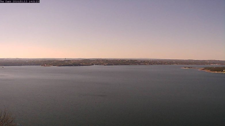 Lake Travis webcam, January 13, 2016 1:10 PM CT