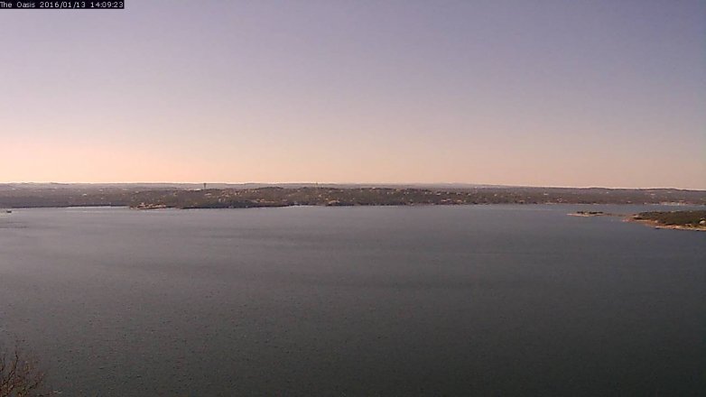 Lake Travis webcam, January 13, 2016 1:15 PM CT