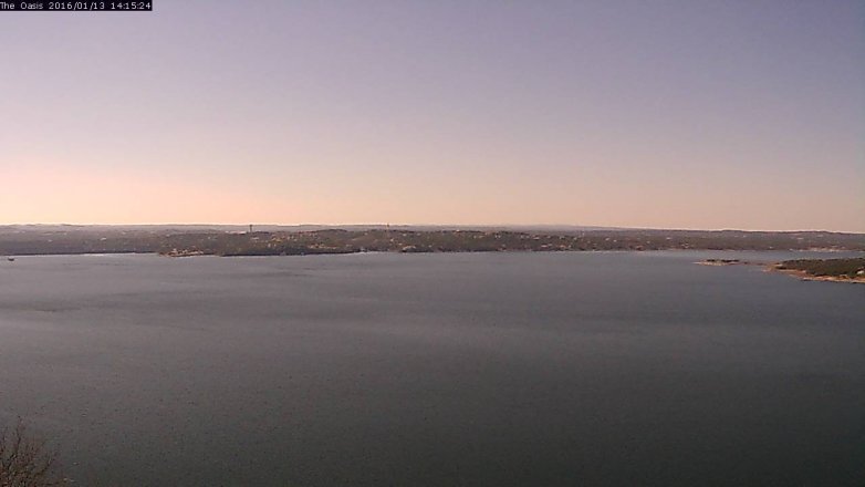 Lake Travis webcam, January 13, 2016 1:20 PM CT