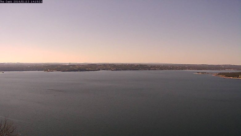 Lake Travis webcam, January 13, 2016 1:25 PM CT