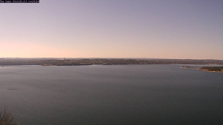 Lake Travis webcam, January 13, 2016 1:30 PM CT