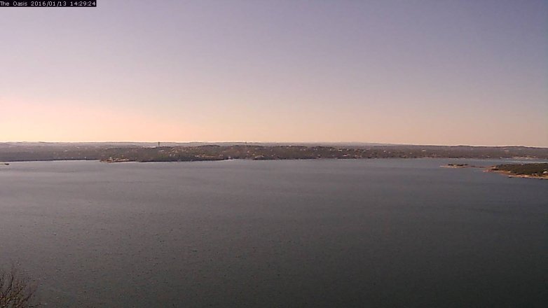 Lake Travis webcam, January 13, 2016 1:35 PM CT