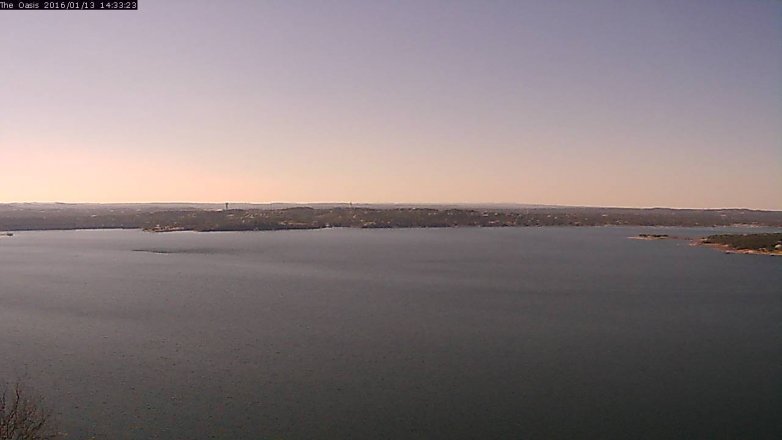 Lake Travis webcam, January 13, 2016 1:40 PM CT