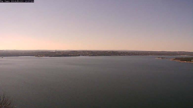 Lake Travis webcam, January 13, 2016 1:45 PM CT