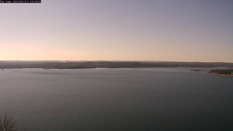 Lake Travis webcam, January 13, 2016 2:20 PM CT