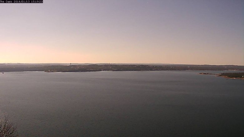 Lake Travis webcam, January 13, 2016 2:25 PM CT
