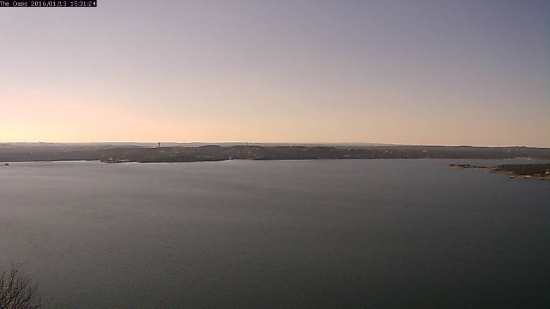 Lake Travis webcam, January 13, 2016 2:35 PM CT