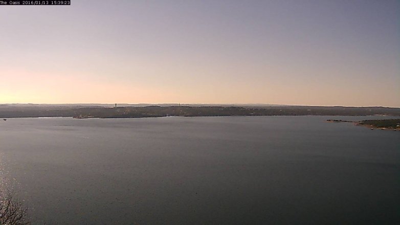 Lake Travis webcam, January 13, 2016 2:45 PM CT