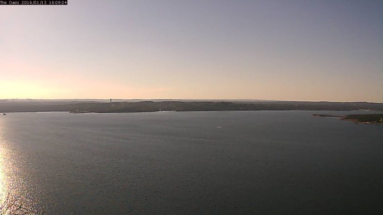 Lake Travis webcam, January 13, 2016 3:15 PM CT