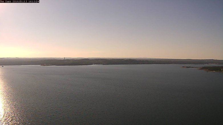 Lake Travis webcam, January 13, 2016 3:20 PM CT