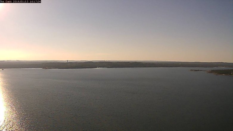 Lake Travis webcam, January 13, 2016 3:25 PM CT