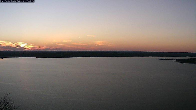 Lake Travis webcam, January 13, 2016 4:55 PM CT