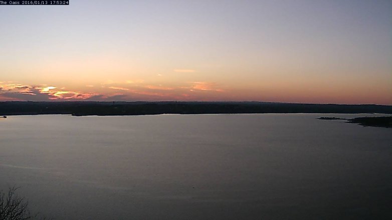 Lake Travis webcam, January 13, 2016 5:00 PM CT