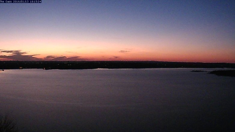 Lake Travis webcam, January 13, 2016 5:20 PM CT